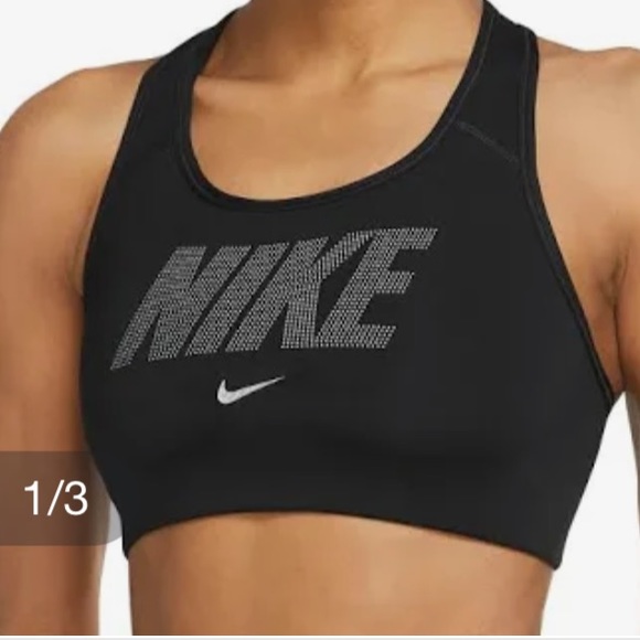 Nike Women's Dri-FIT Metallic Swoosh Sports Bra - Picture 3 of 3